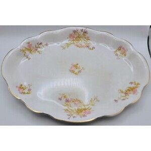 Homer Laughlin Hudson China 11" Dinner Platter with pink floral pattern Antique